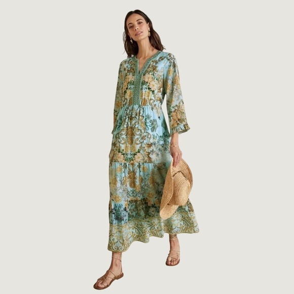 Soft Surroundings Dresses & Skirts - Soft Surroundings Baroque Dress Large Beaded Cottagecore Coastal Boho Chic